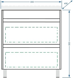 Stella Polare Тумба под раковину Браво 80 слэйт / лакобель белое – фотография-7